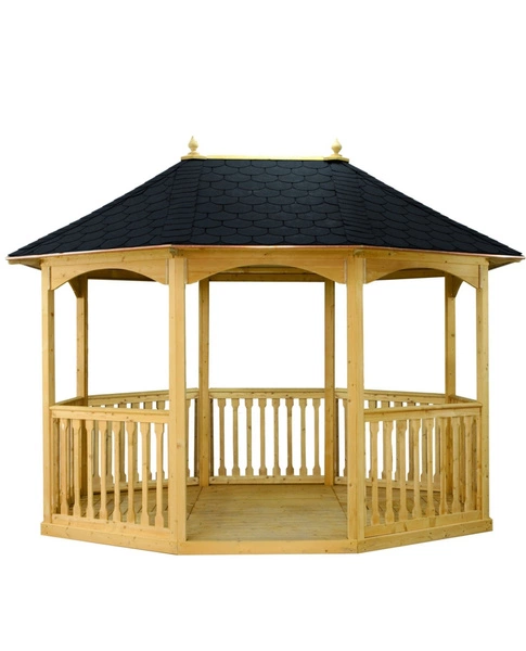 Breiter Brompton Gartenlaube mit Dachschindeln (295 x 365 x 270cm)