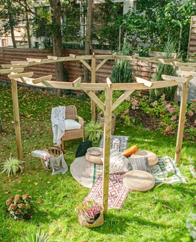 Runde Pergola aus Holz 