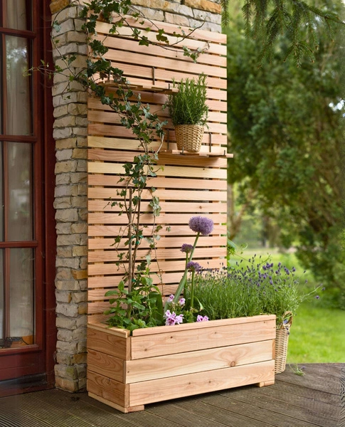 Jardinera con Panel Larix de Alerce