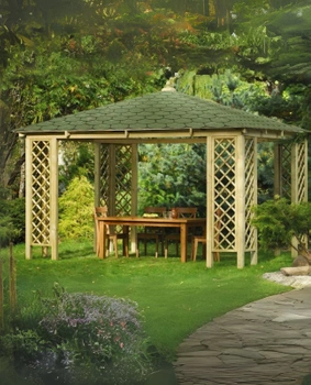 Gazebo Rimini con tetto bitumato (2,96m x 2,96m)