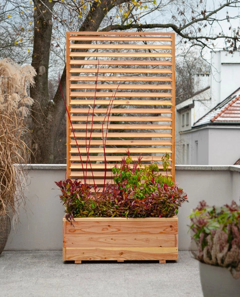 Jardinière avec panneau vénitien brise-vue persienne