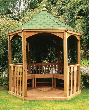 Gazebo Appleton grand h310 fi270 avec bardeaux verts