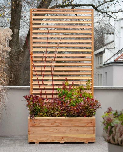 Jardinière avec panneau vénitien brise-vue persienne