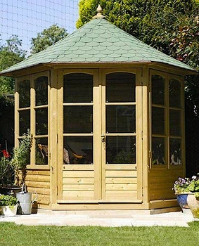 Summerhouse Harrogate grande 2 fenêtre h310 fi270 avec bardeaux verts