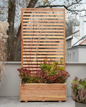 Jardinière avec panneau vénitien brise-vue persienne