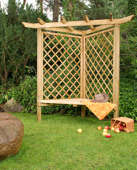 Cambridge Eck-Pergola mit Sitzbank h205x109x154 cm