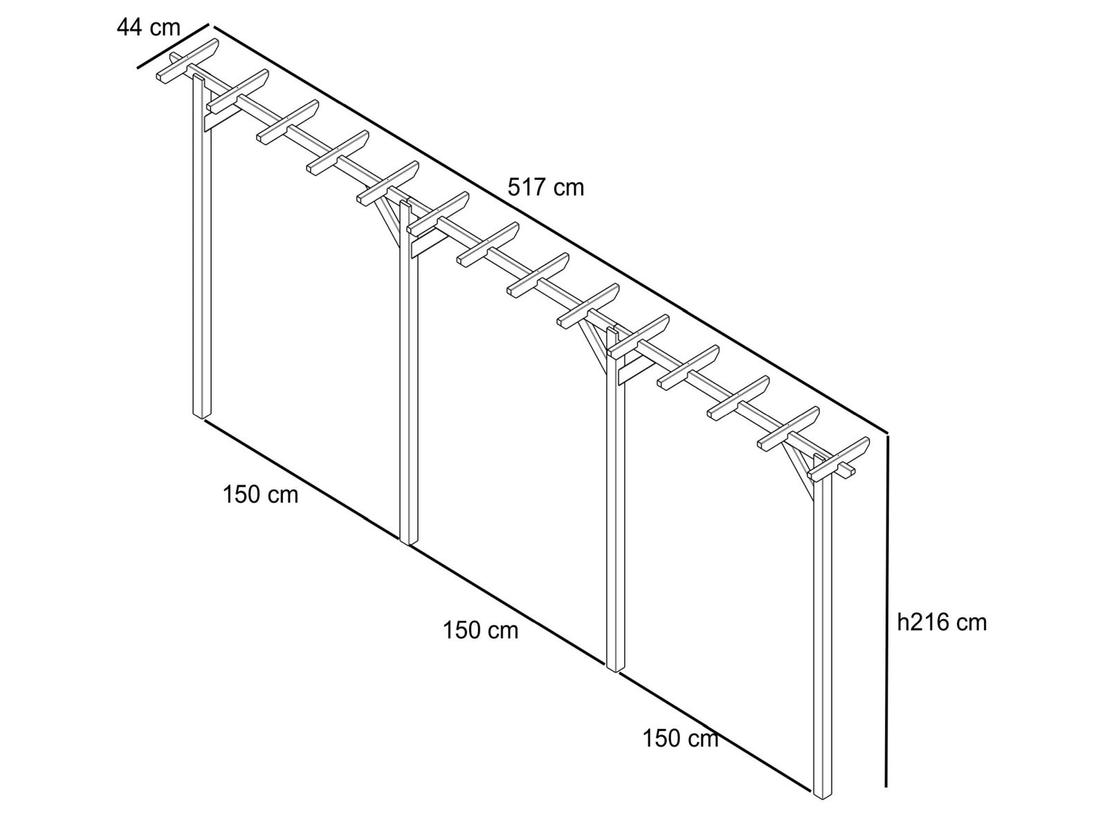 York Spalier dreifach h215x517