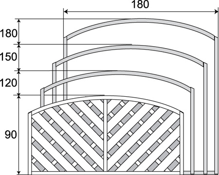 Valla V con arco h160/180/160x180