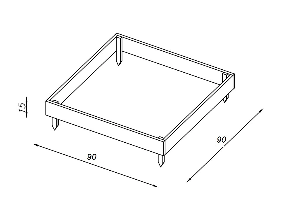 Inspección en bruto h15x90x180 tablero 2x15