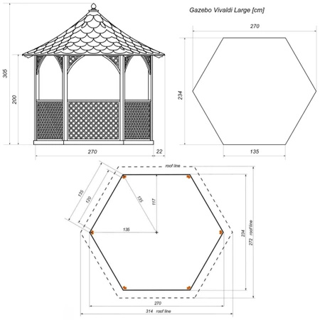 Cenador hexagonal Vivaldi