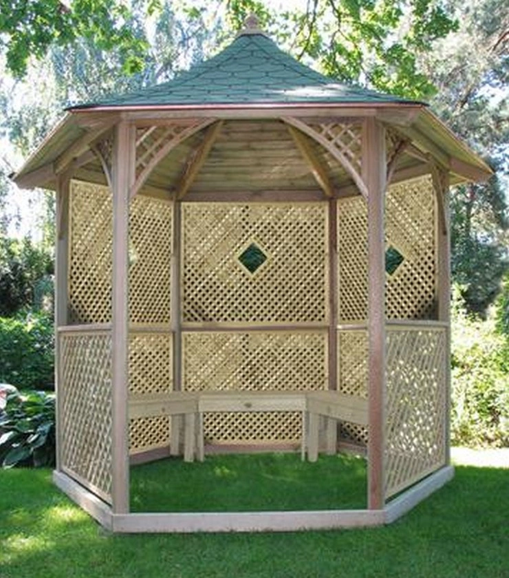 Gazebo Vivaldi 6 angles grand h315 ? 270 cm Grille Clémentine