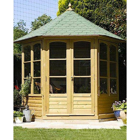 Summerhouse Harrogate grande 2 fenêtre h310 fi270 avec bardeaux verts