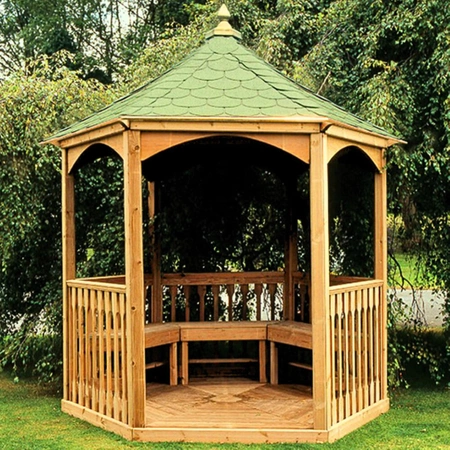 Gazebo Appleton grand h310 fi270 avec bardeaux verts