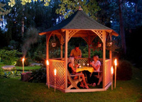 Vivaldi 6-Winkel-Pavillon mittel h300 fi240 mit roten Schindeln