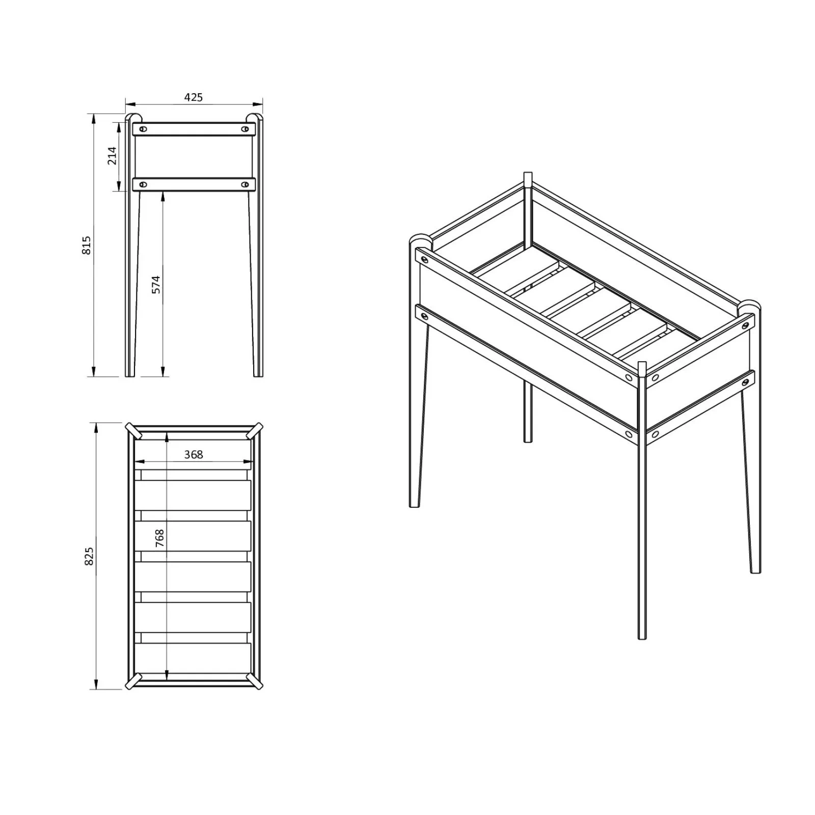 Home Garden Gemüsegarten Fichte und Kiefer h83x40x80cm
