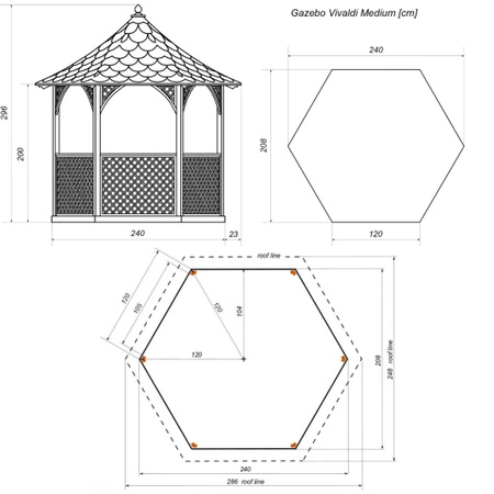 Cenador hexagonal Vivaldi