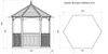 Gazebo Esagonale Brompton Grande (h295 x 270 x 234 cm)