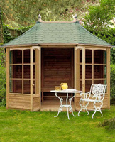 Summerhouse Harrogate Pavillon grand 4 fenêtres h310 270x370 avec bardeaux rouges