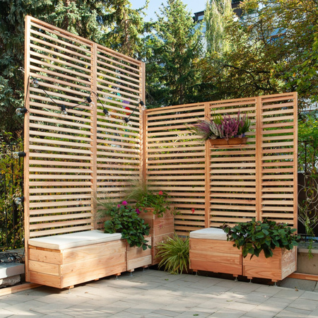 Jardinière avec panneau vénitien brise-vue persienne