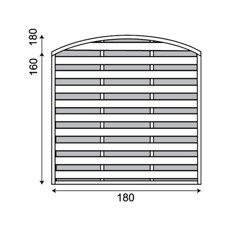 Furtka Hamburg z łukiem klejonym h160/180/160 x 100 cm