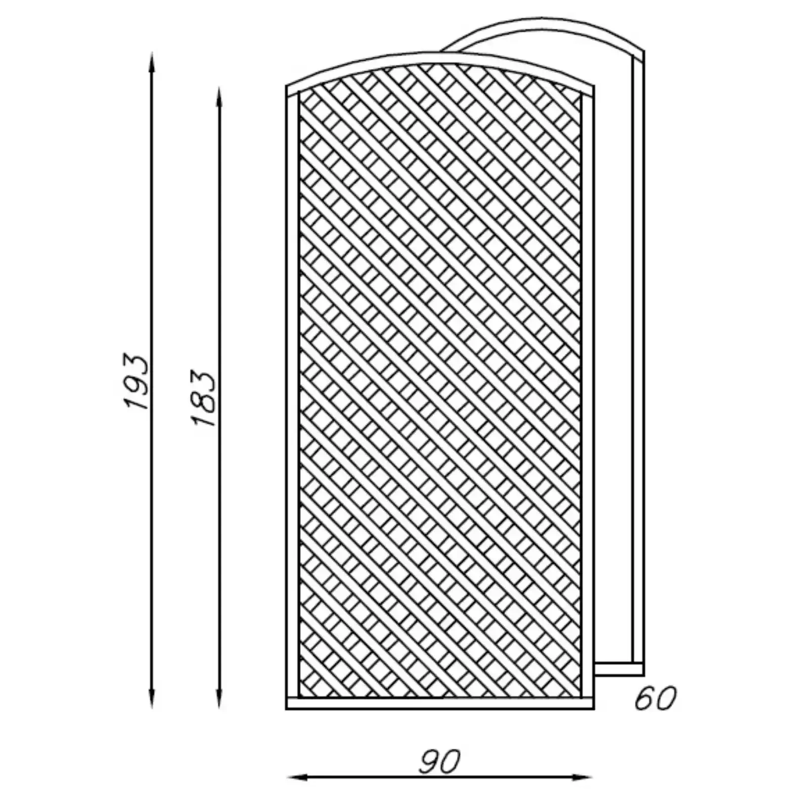 Traliccio Clementine ad arco h183/193/183 x 90 cm