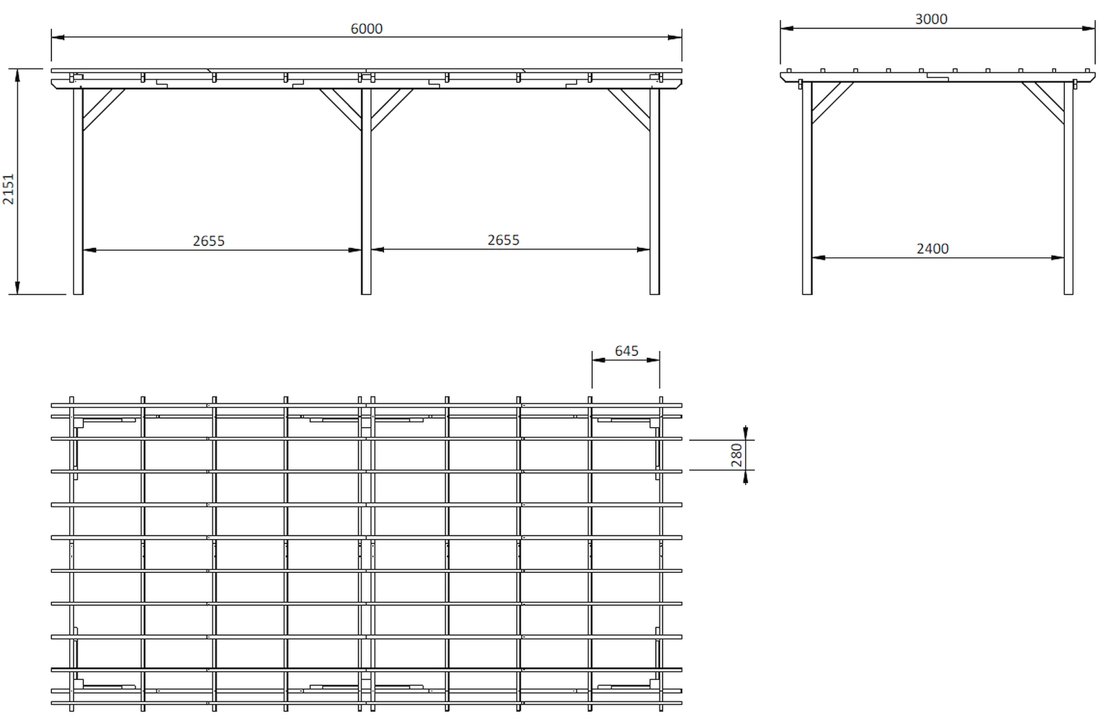 Pergola tradizionale in legno Henley