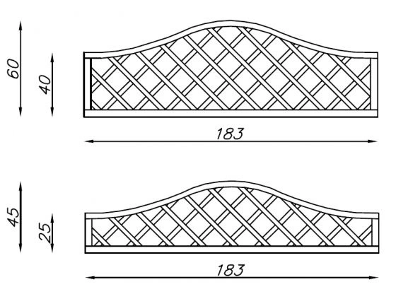 Top treillis avec arc oméga
