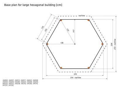 Gazebo Esagonale Brompton Grande (h295 x 270 x 234 cm)