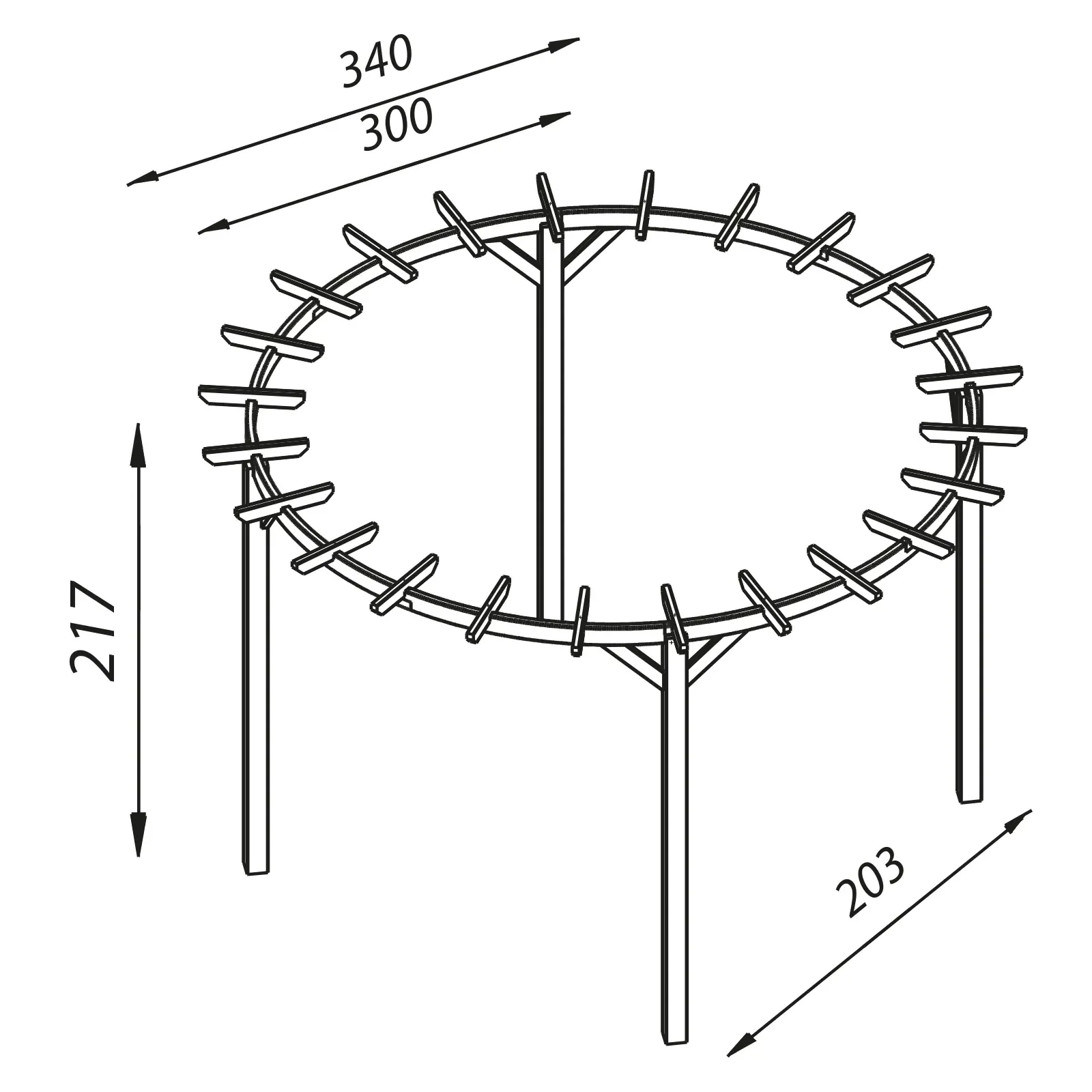 Le belvédère circulaire chevrons courts