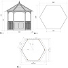 Gazebo Brompton con tegole canadesi Grande (h 310 x 270 x 240 cm)