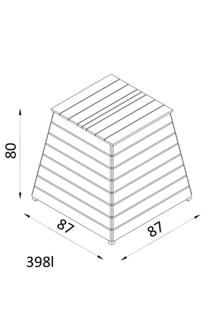 Compostador modular trapezoidal con tapa 620L H110x96x96