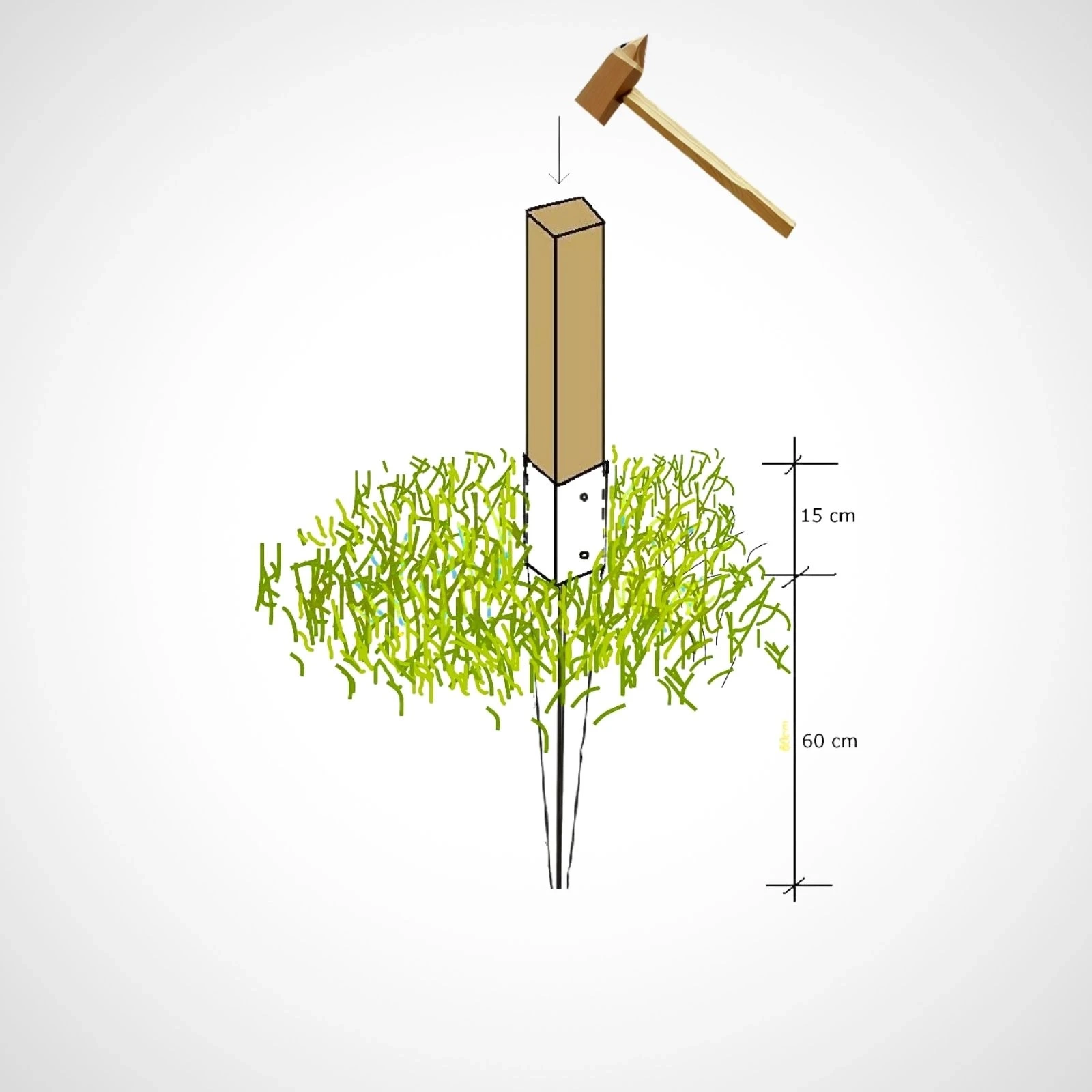 Metal Post Holder (Spike)