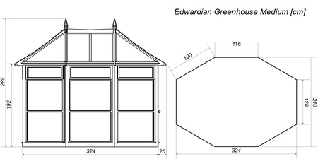Invernadero eduardiano mediano h295 240x328