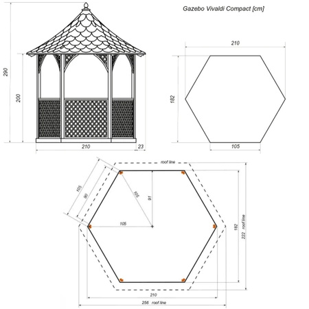 Cenador hexagonal Vivaldi