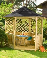 Gazebo Carleton moyen h295 fi240 avec bardeaux verts