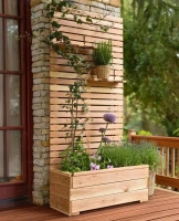Pflanzkübel mit Sichtschutz aus Lärchenholz Larix h180x59x39cm