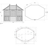 Gazebo Ottagonale Winchester Grande (h 310 x 365 x 270 cm)