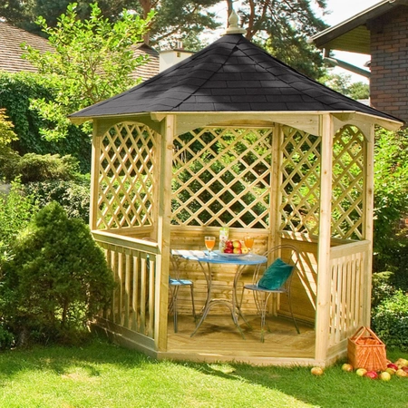 Gazebo Esagonale Winchester con tegole canadesi Grande