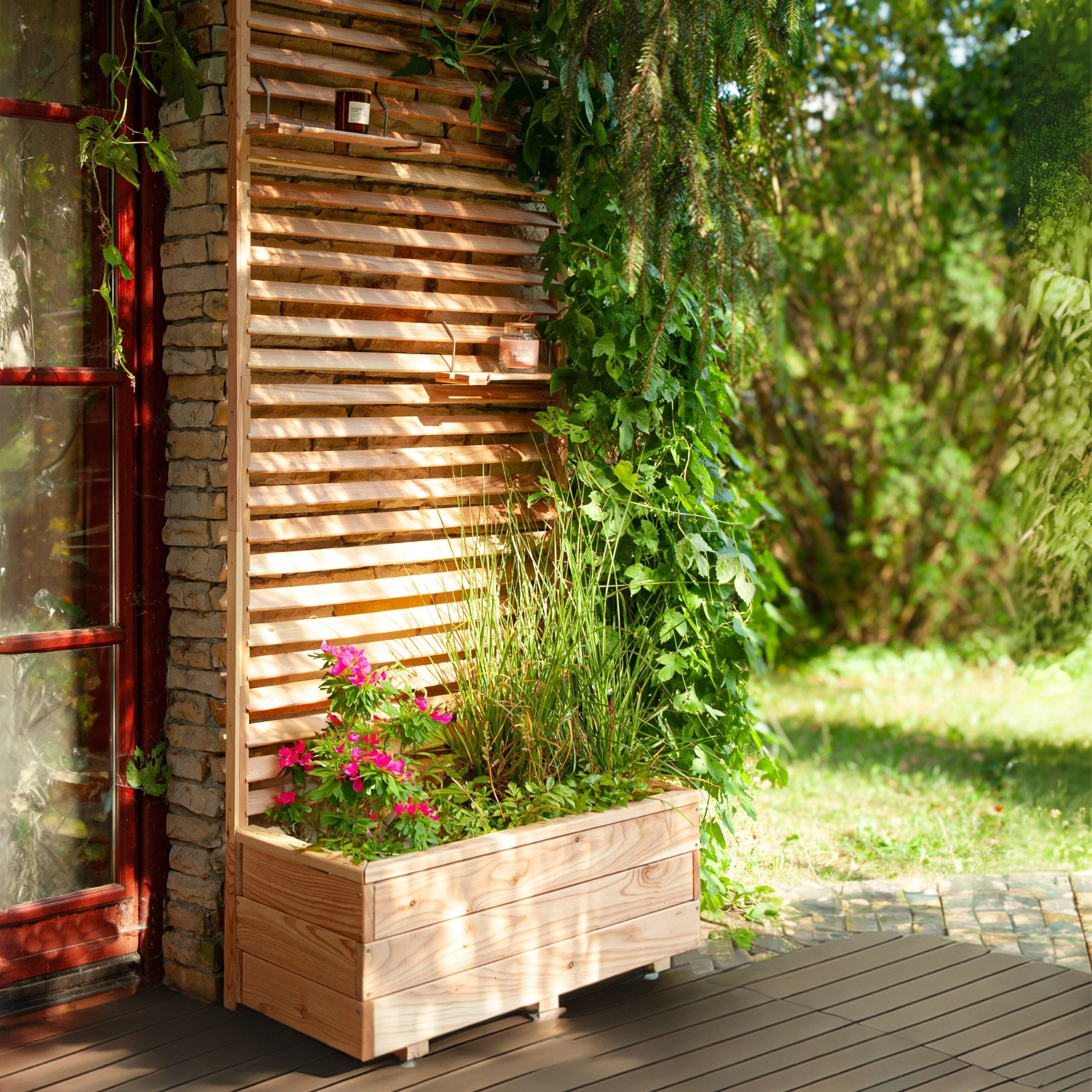 Jardinera con Veneciana Larix de Alerce