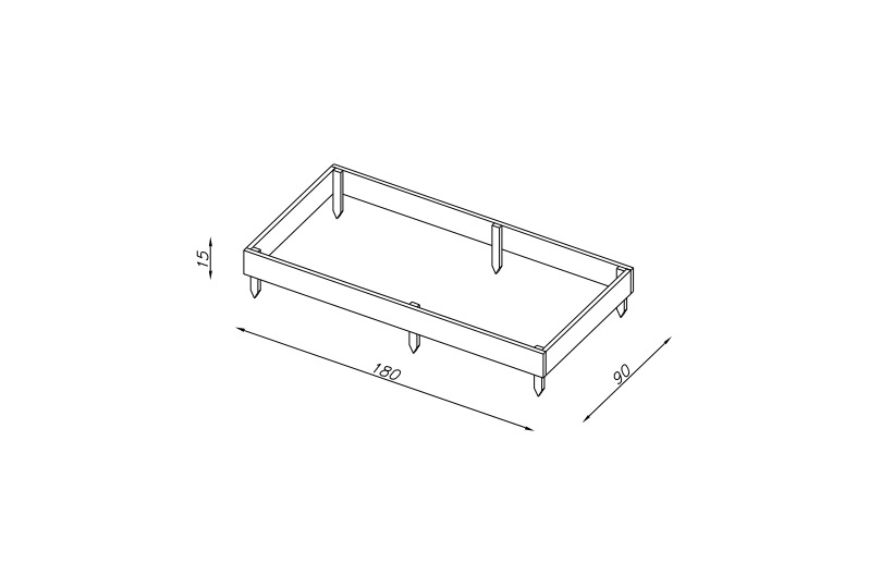 Inspección en bruto h15x90x180 tablero 2x15