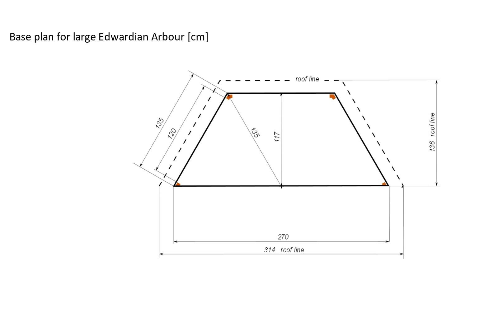 Pérgola eduardiana grande ? 265 cm