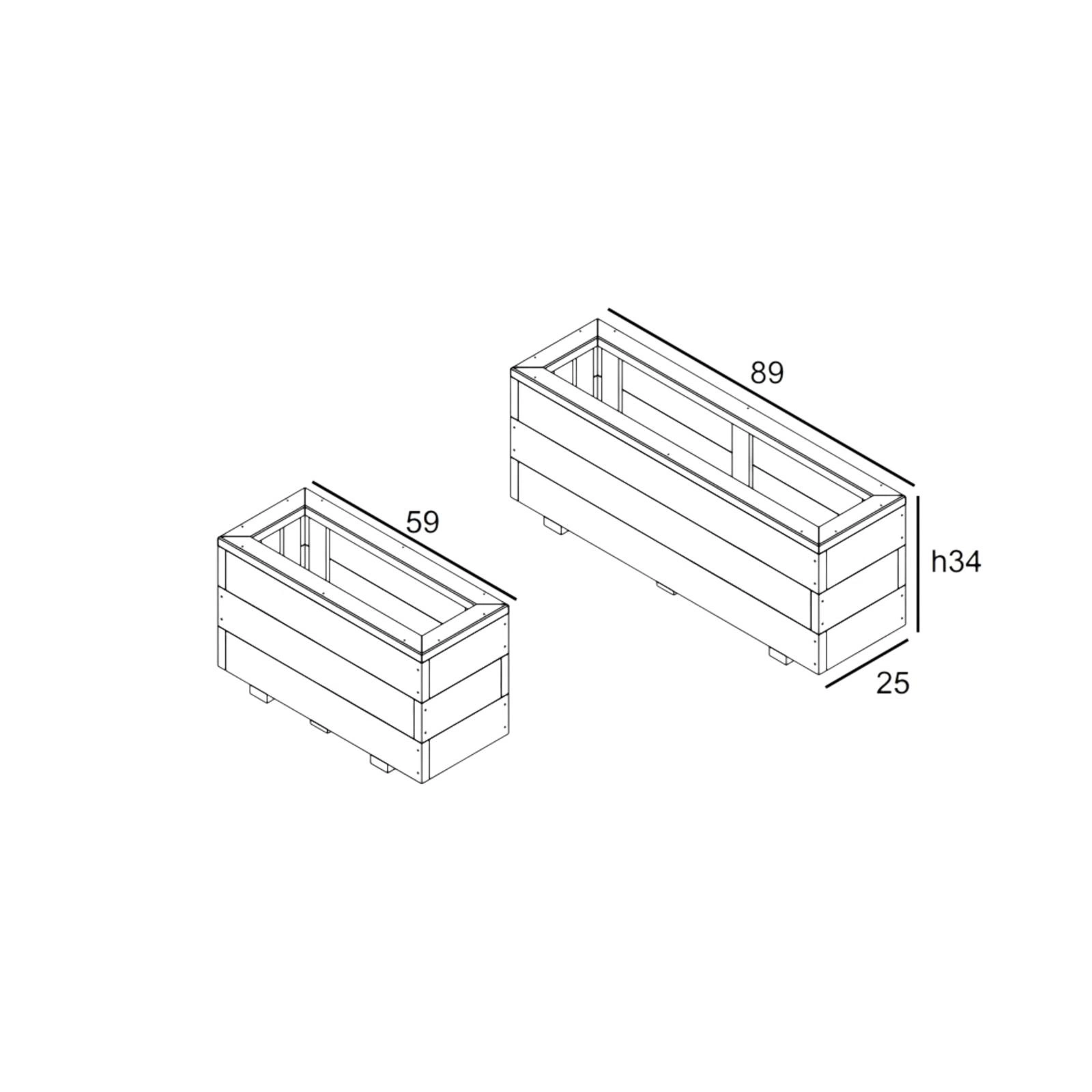 Jardinière Bac à fleur en mélèze