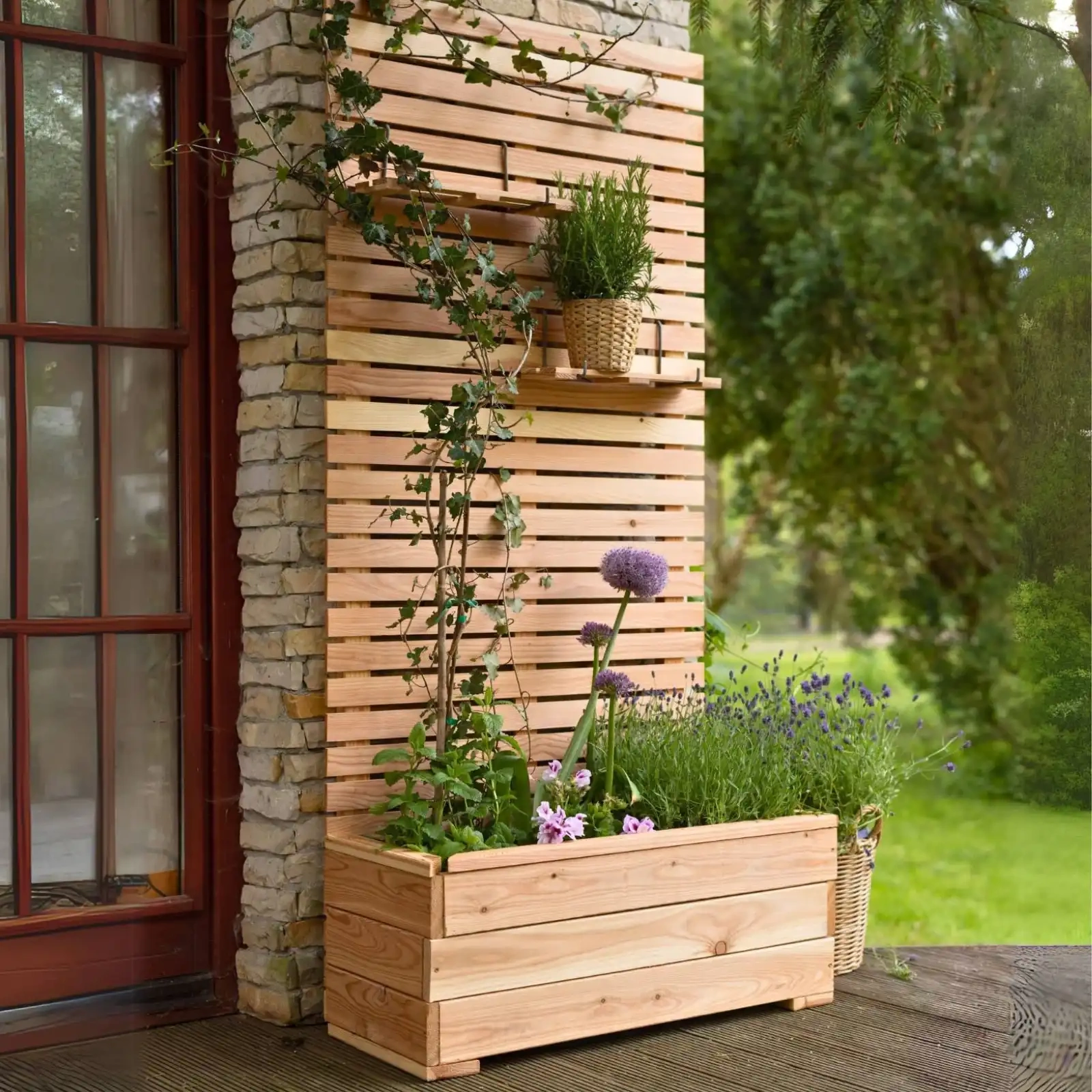 Jardinera con Panel Larix de Alerce