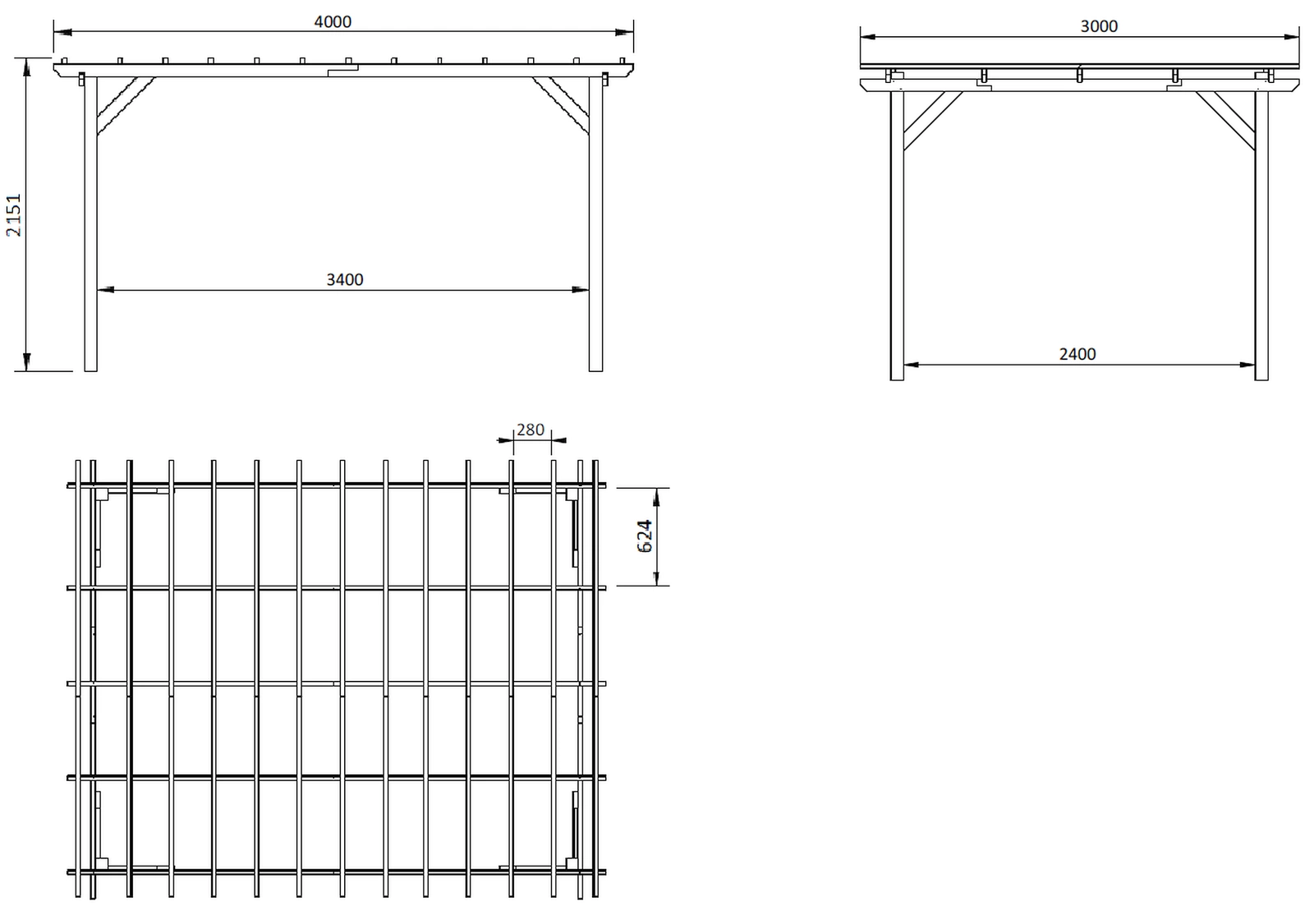 Pergola traditionnelle en bois Henley