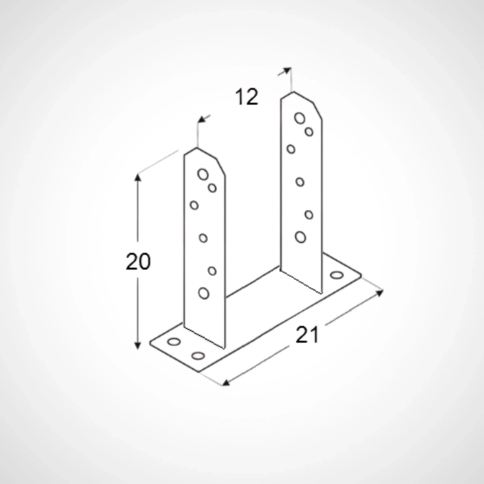 Support type TT ? sceller pour poteau 7 cm