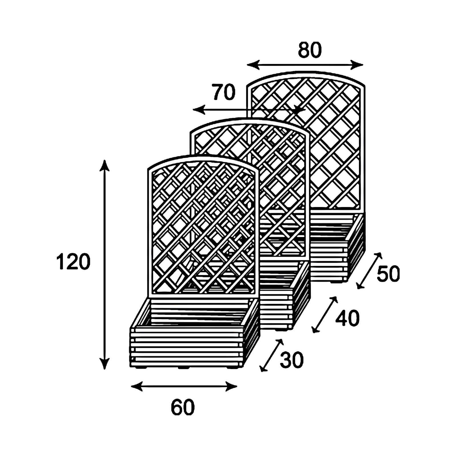 Rectangular Planter with Trellis
