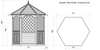 Gazebo Esagonale Winchester Grande (h295 x 270 x 234 cm)