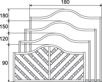 Valla V con arco omega h160/180/160x180