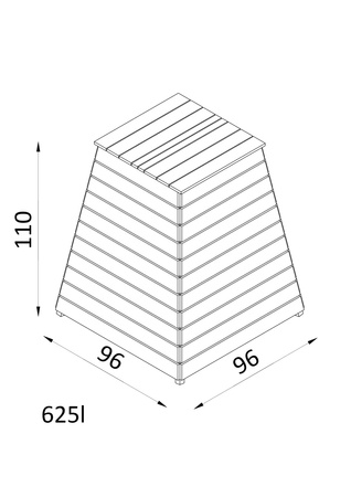 Compostador modular con tapa 540L h100x94x94