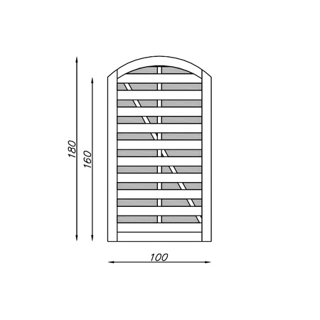 Furtka Hamburg z łukiem klejonym h160/180/160 x 100 cm